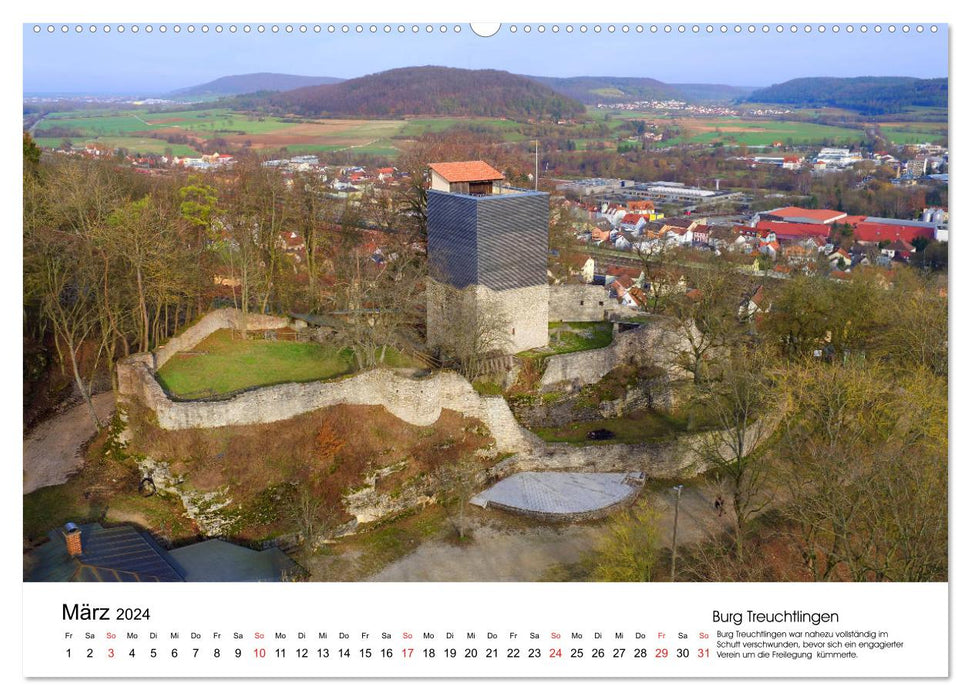Deutschlands Burgen - Der Süden von oben (CALVENDO Premium Wandkalender 2024)