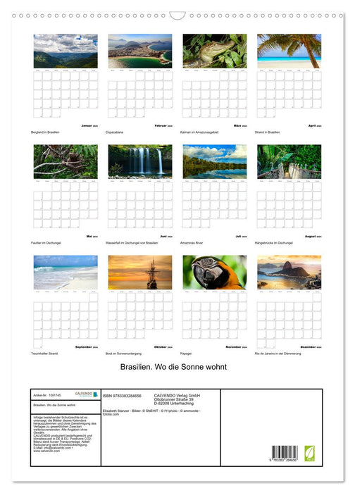 Brazil. Where the sun lives (CALVENDO wall calendar 2024) 