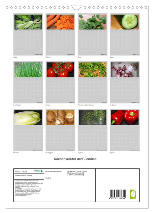 Culinary herbs and vegetables (CALVENDO wall calendar 2024) 