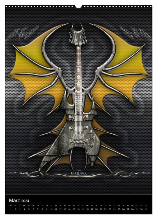 Heroische Gitarren (CALVENDO Wandkalender 2024)