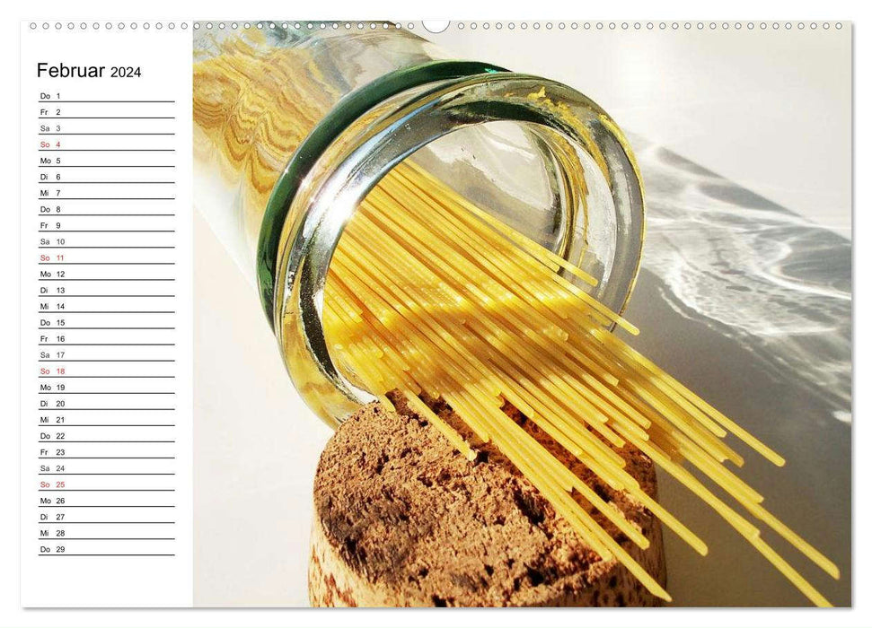 Heute gibt es Nudeln! Basta! Pasta-Impressionen (CALVENDO Premium Wandkalender 2024)