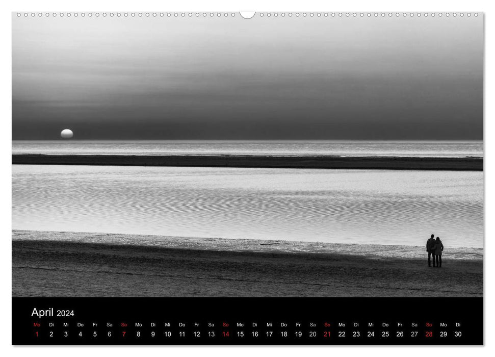 Vues en noir et blanc de la Frise orientale (Calvendo Premium Wall Calendar 2024) 