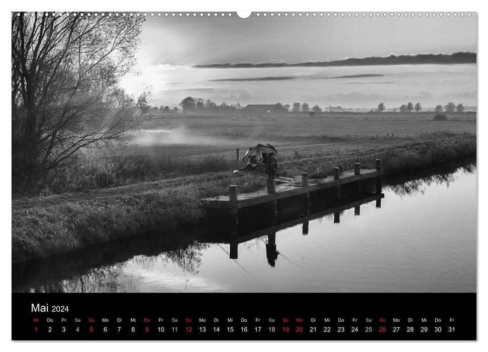 Vues en noir et blanc de la Frise orientale (Calvendo Premium Wall Calendar 2024) 