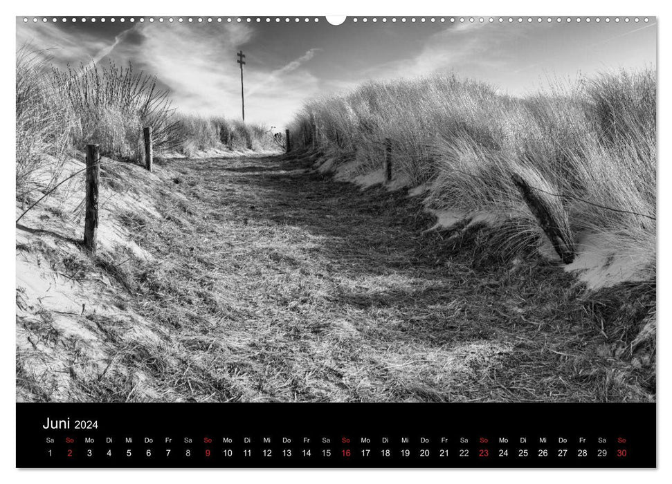Vues en noir et blanc de la Frise orientale (Calvendo Premium Wall Calendar 2024) 