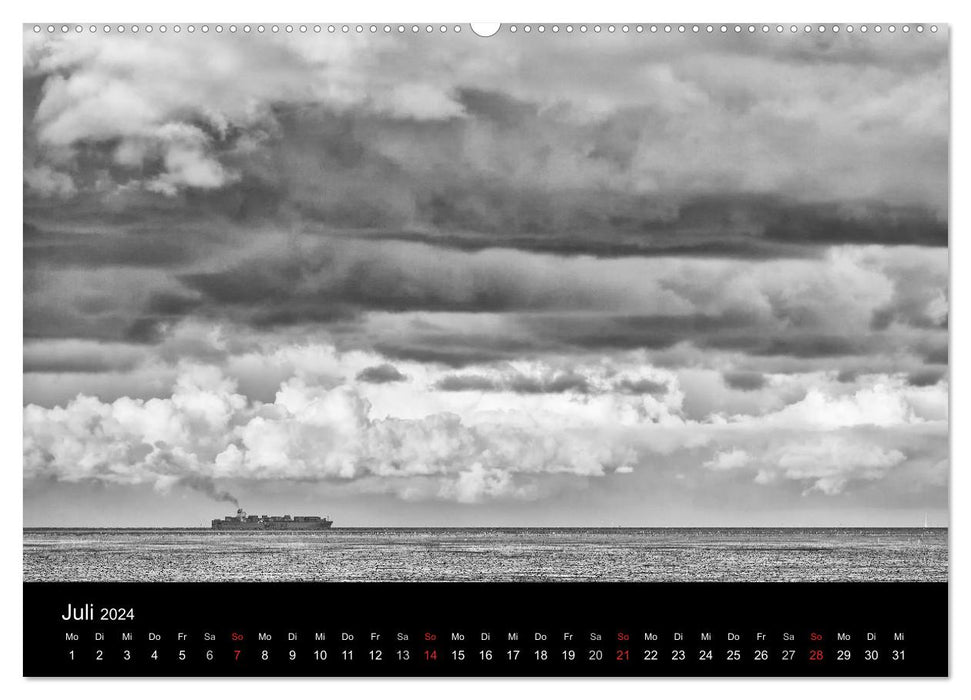 Vues en noir et blanc de la Frise orientale (Calvendo Premium Wall Calendar 2024) 