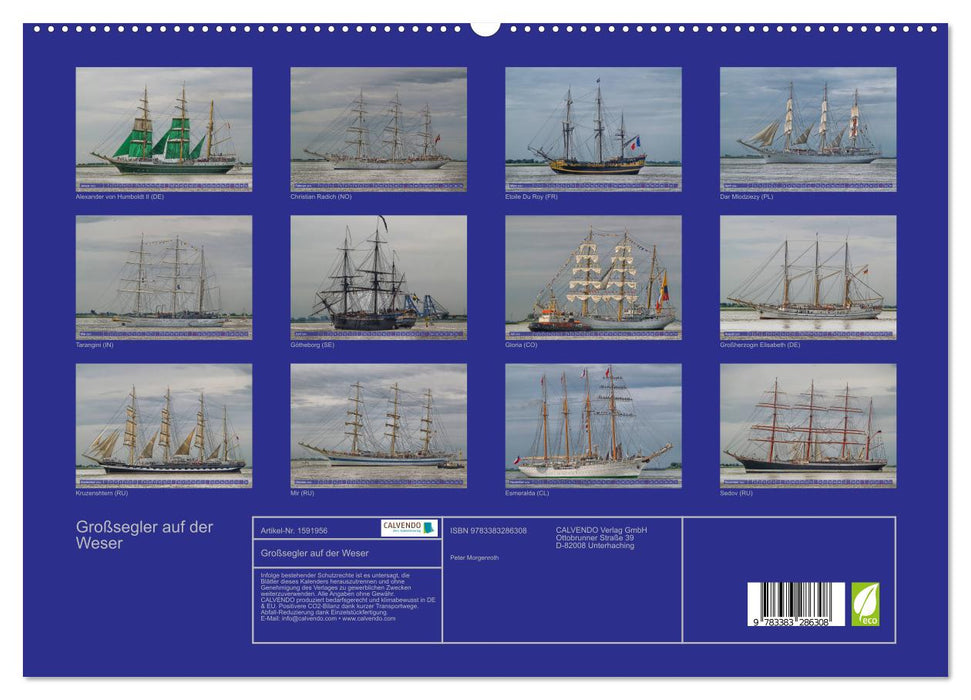 Tall ships on the Weser (CALVENDO Premium Wall Calendar 2024) 