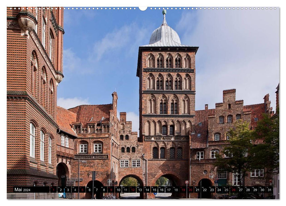 Deutsche Hansestädte - Lübeck Wismar Rostock Stralsund (CALVENDO Premium Wandkalender 2024)