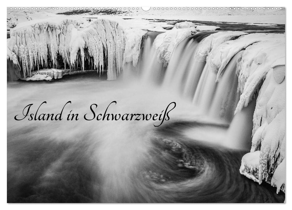 Iceland in black and white (CALVENDO wall calendar 2024) 