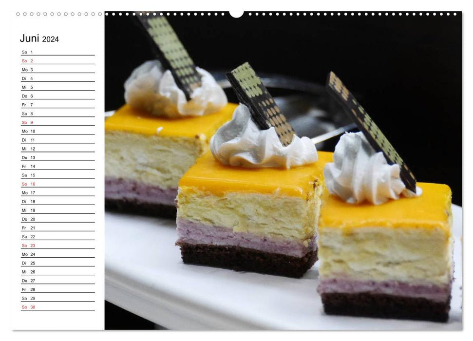 Sweet sins. Cakes, slices, creamy pleasure (CALVENDO Premium Wall Calendar 2024) 