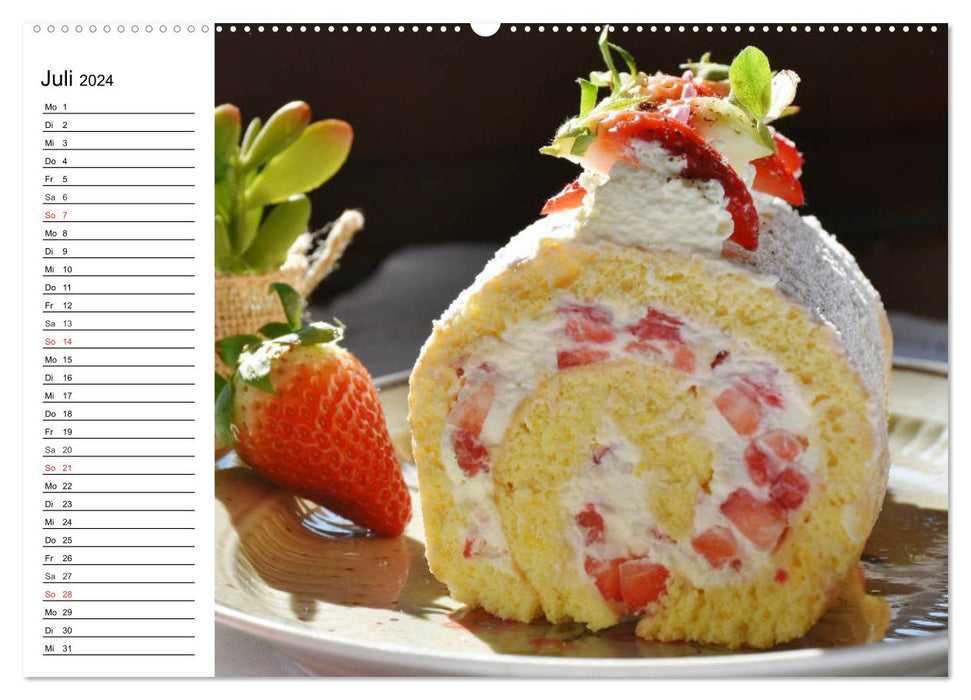 Sweet sins. Cakes, slices, creamy pleasure (CALVENDO Premium Wall Calendar 2024) 