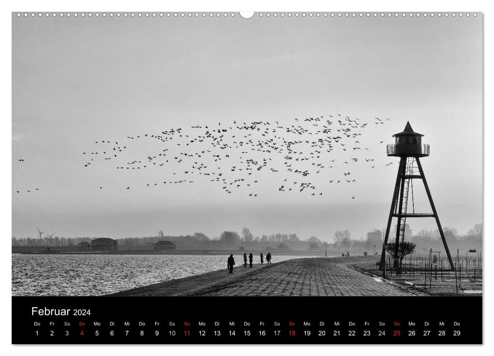 Ost-Friesische Schwarz-Weiß-Ansichten (CALVENDO Wandkalender 2024)