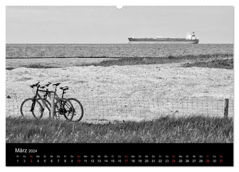 East Frisian black and white views (CALVENDO wall calendar 2024) 