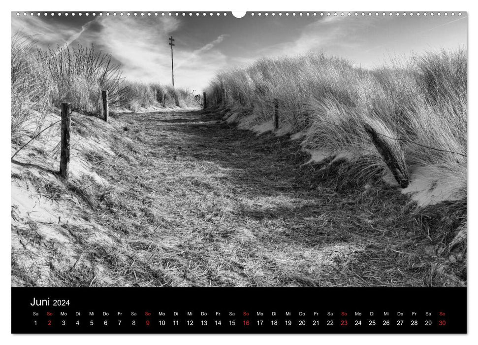 Vues en noir et blanc de la Frise orientale (calendrier mural CALVENDO 2024) 