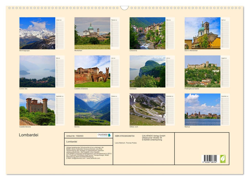 Lombardy (CALVENDO wall calendar 2024) 