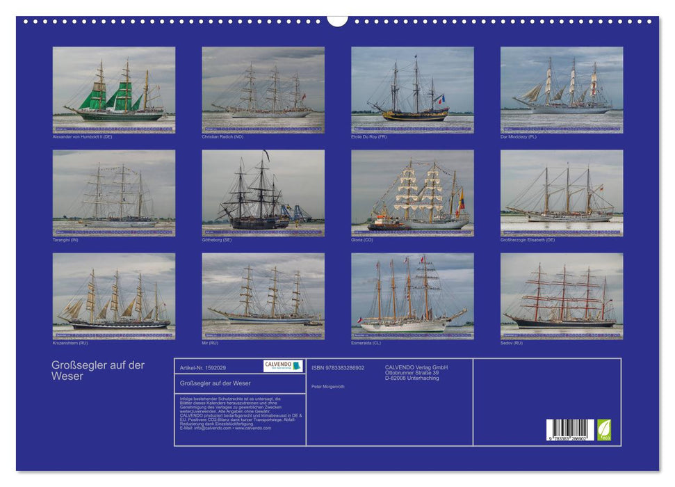 Tall ships on the Weser (CALVENDO wall calendar 2024) 