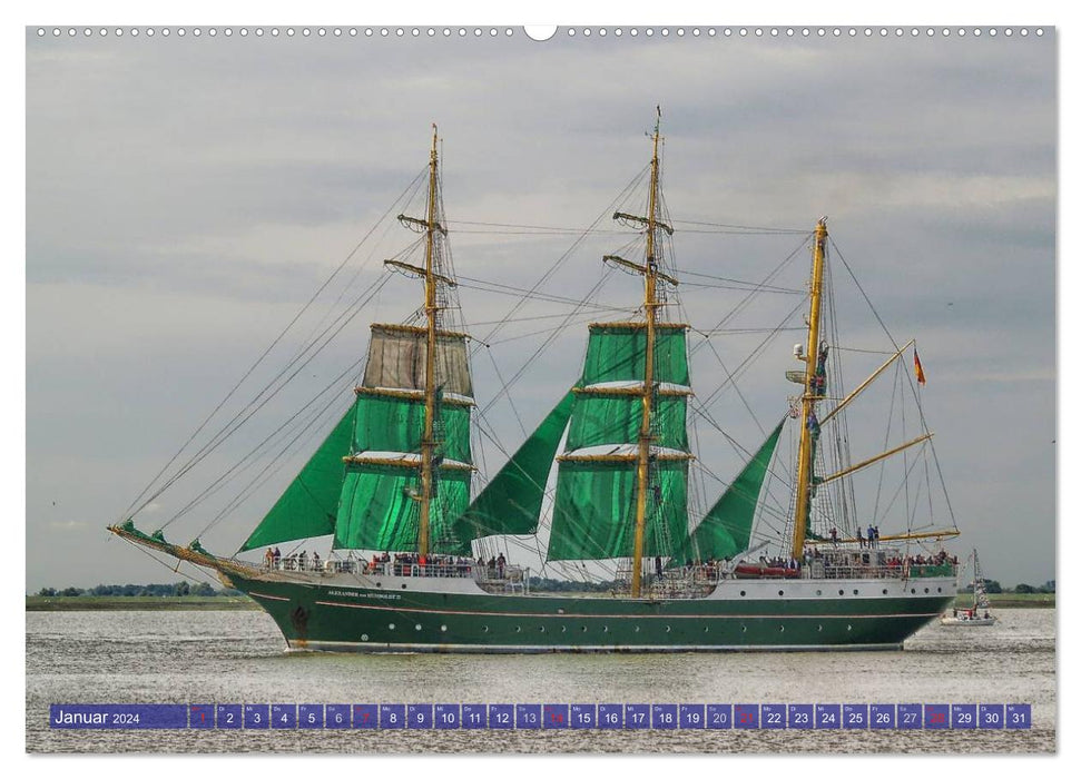 Tall ships on the Weser (CALVENDO wall calendar 2024) 