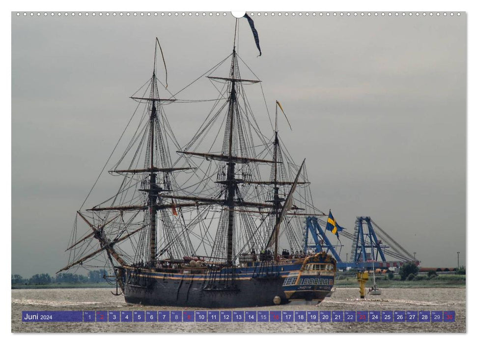 Tall ships on the Weser (CALVENDO wall calendar 2024) 