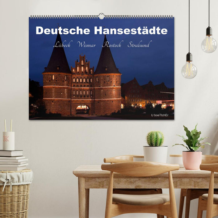 Deutsche Hansestädte - Lübeck Wismar Rostock Stralsund (CALVENDO Wandkalender 2024)