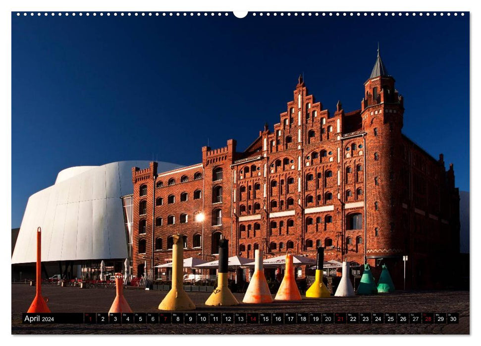 Deutsche Hansestädte - Lübeck Wismar Rostock Stralsund (CALVENDO Wandkalender 2024)