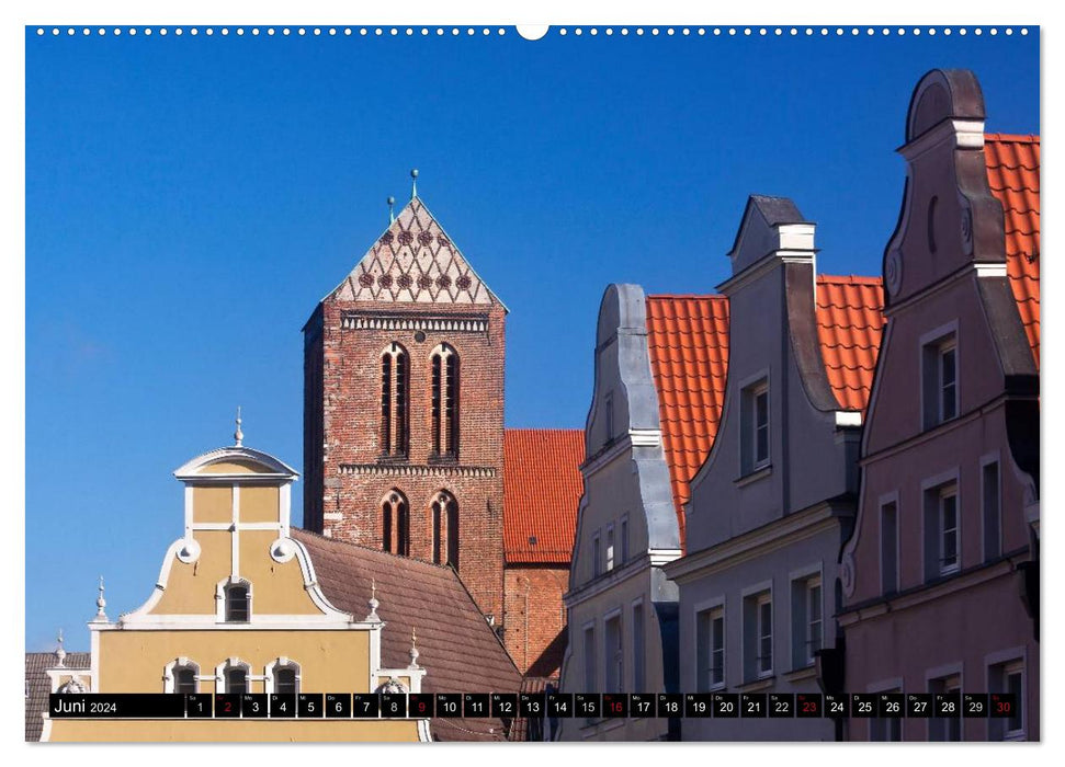 Deutsche Hansestädte - Lübeck Wismar Rostock Stralsund (CALVENDO Wandkalender 2024)