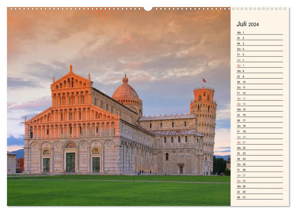 Toskana - Großarige Bauten (CALVENDO Premium Wandkalender 2024)