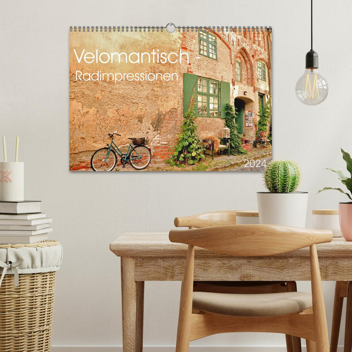 Velomantic - impressions cyclistes (calendrier mural CALVENDO 2024) 