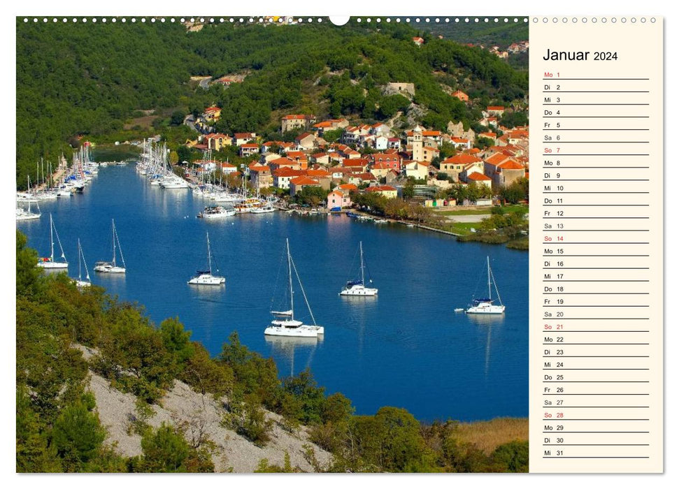 Šibenik and the Krka - Traveling in Central Dalmatia (CALVENDO Premium Wall Calendar 2024) 