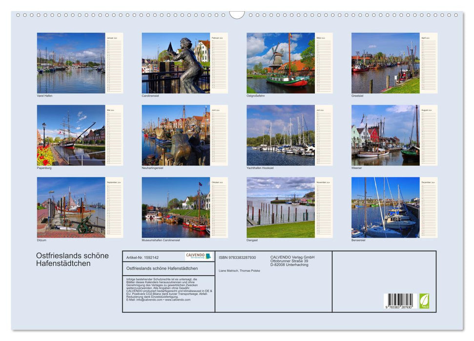 East Frisia's beautiful harbor towns (CALVENDO wall calendar 2024) 