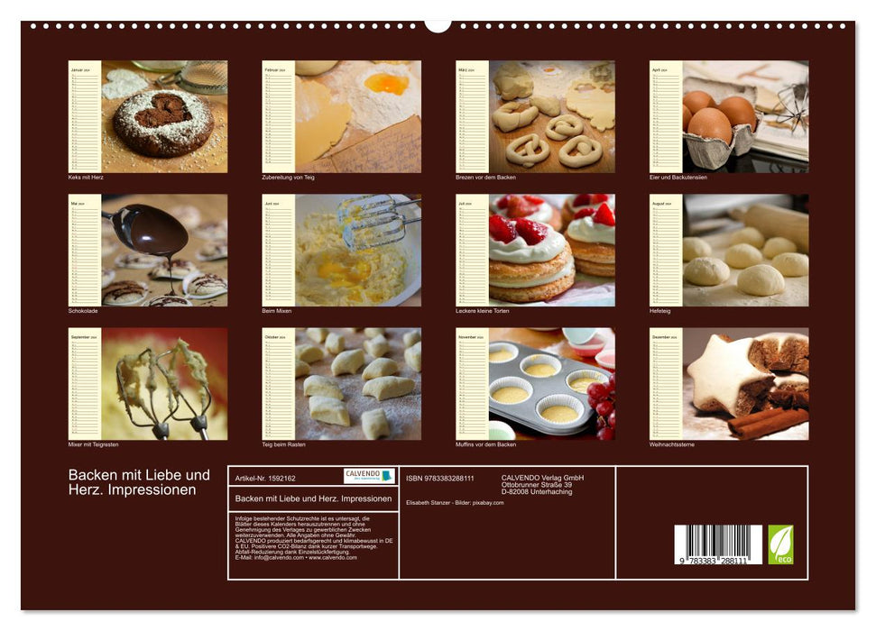 Baking with love and heart. Impressions (CALVENDO Premium Wall Calendar 2024) 