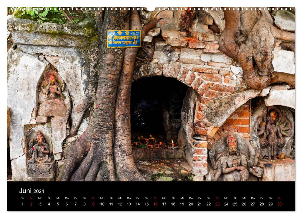 Népal-La vallée de Katmandou après le tremblement de terre (Calvendo Premium Wall Calendar 2024) 