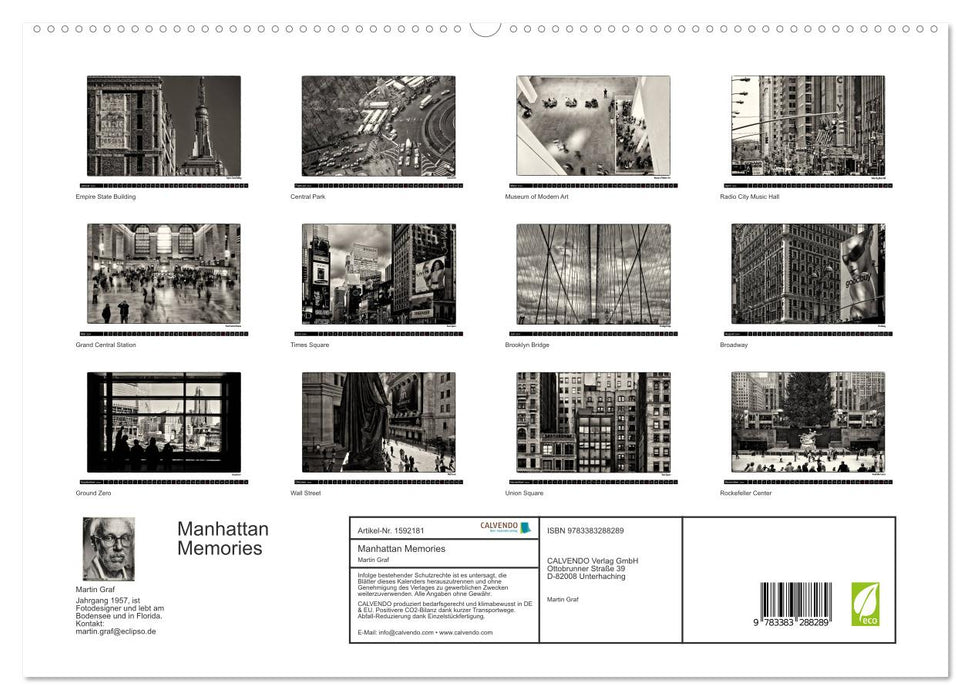 Manhattan Memories – Souvenirs de New York (Calvendo Premium Calendrier mural 2024) 