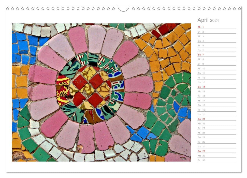 Tiles and mosaics in Barcelona (CALVENDO wall calendar 2024) 