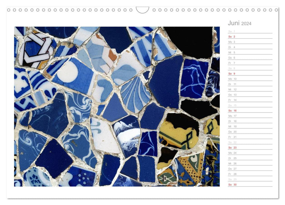 Tiles and mosaics in Barcelona (CALVENDO wall calendar 2024) 