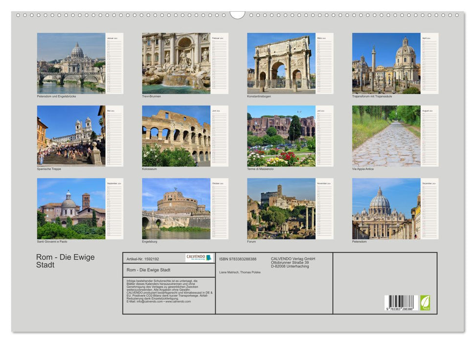 Rome - The Eternal City (CALVENDO wall calendar 2024) 