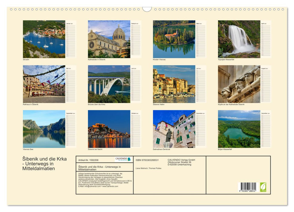 Šibenik and the Krka - Traveling in Central Dalmatia (CALVENDO wall calendar 2024) 