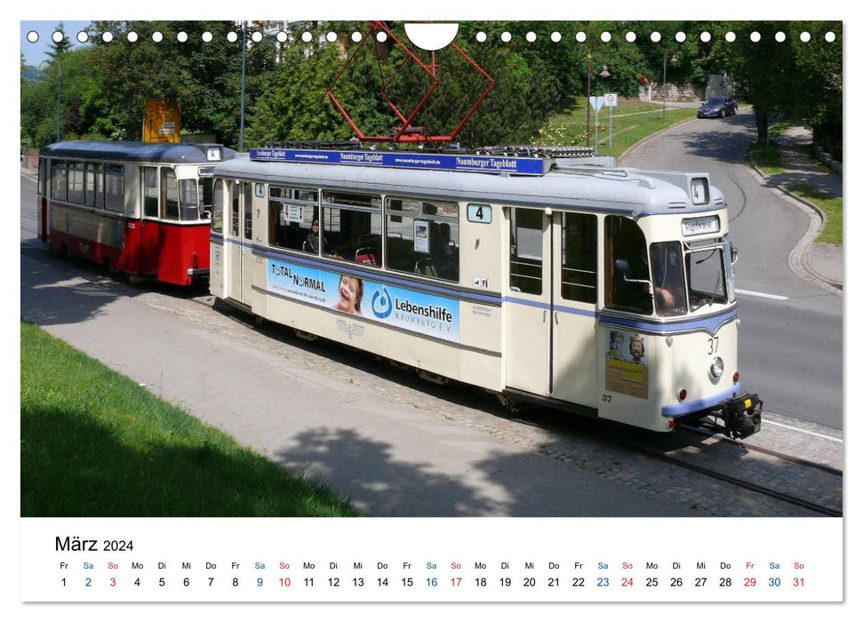 Le tramway historique de Naumburg (calendrier mural CALVENDO 2024) 