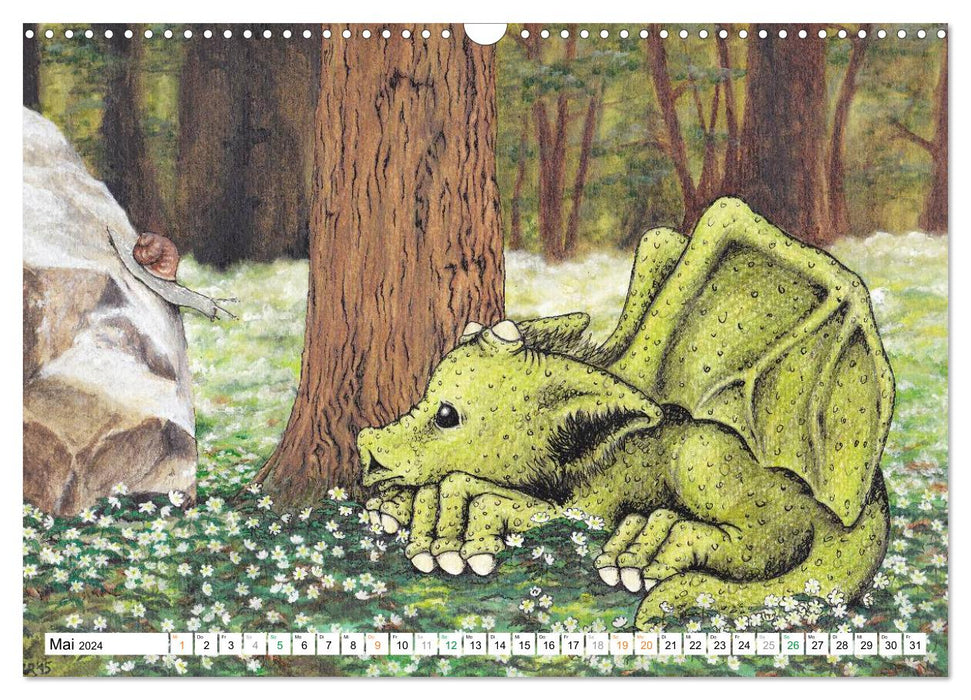 TEIFION La vie d'un bébé dragon (Calendrier mural CALVENDO 2024) 