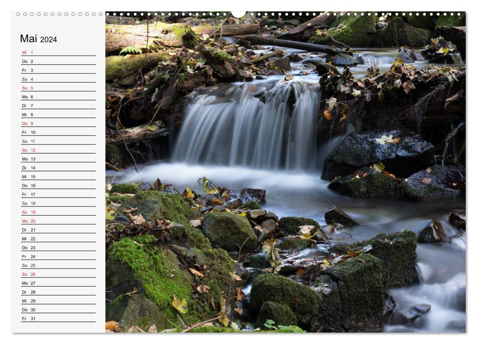 Wild Water. Mountain streams and waterfalls (CALVENDO Premium Wall Calendar 2024) 