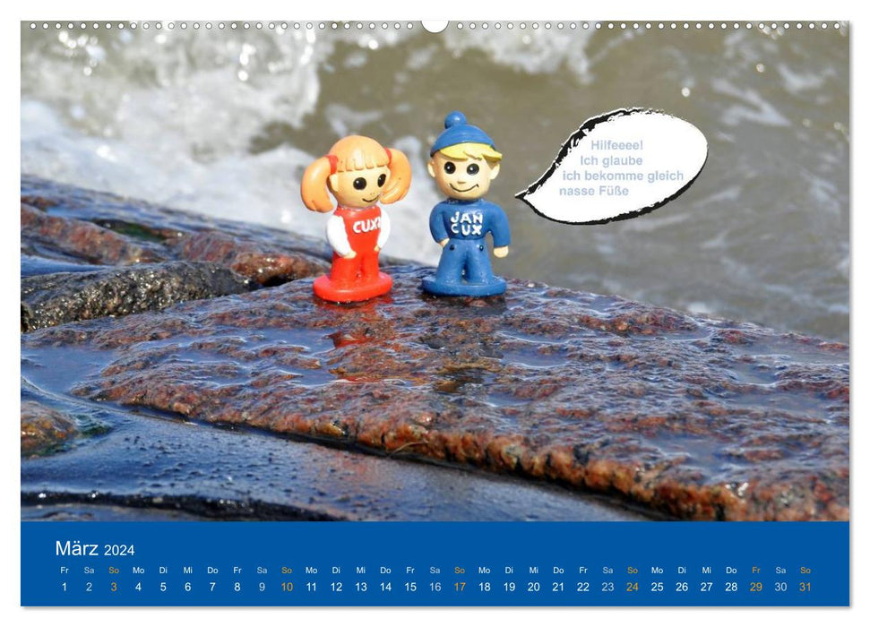 An der Waterkant mit Jan Cux und Cuxi (CALVENDO Premium Wandkalender 2024)