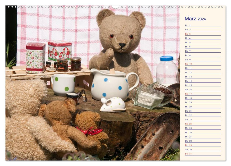 Geliebte Bären - Teddys (CALVENDO Wandkalender 2024)