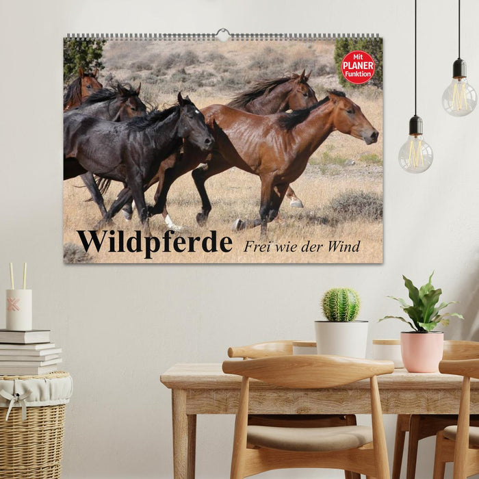 Wild horses. Free as the wind (CALVENDO wall calendar 2024) 