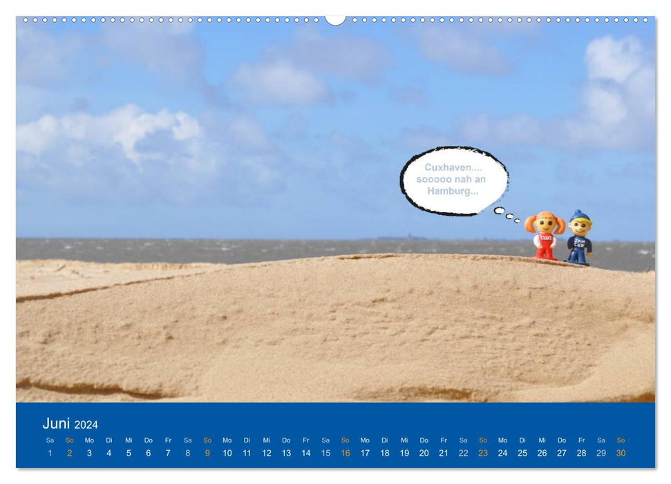 On the waterfront with Jan Cux and Cuxi (CALVENDO wall calendar 2024) 