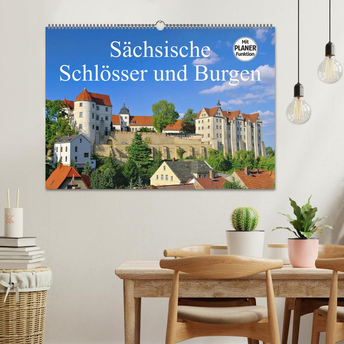 Sächsische Schlösser und Burgen (CALVENDO Wandkalender 2024)