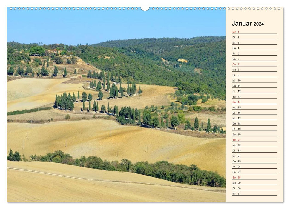 Tuscany – dream landscape in Italy (CALVENDO Premium Wall Calendar 2024) 