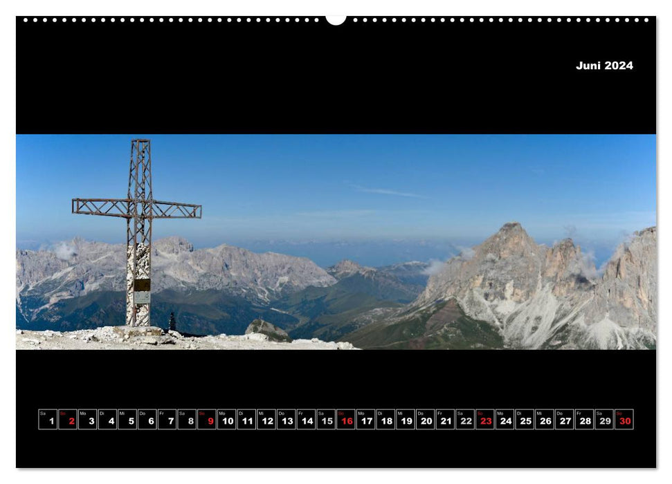 Dolomitenpanorama Gipfelglück und Sehnsuchtsort (CALVENDO Premium Wandkalender 2024)