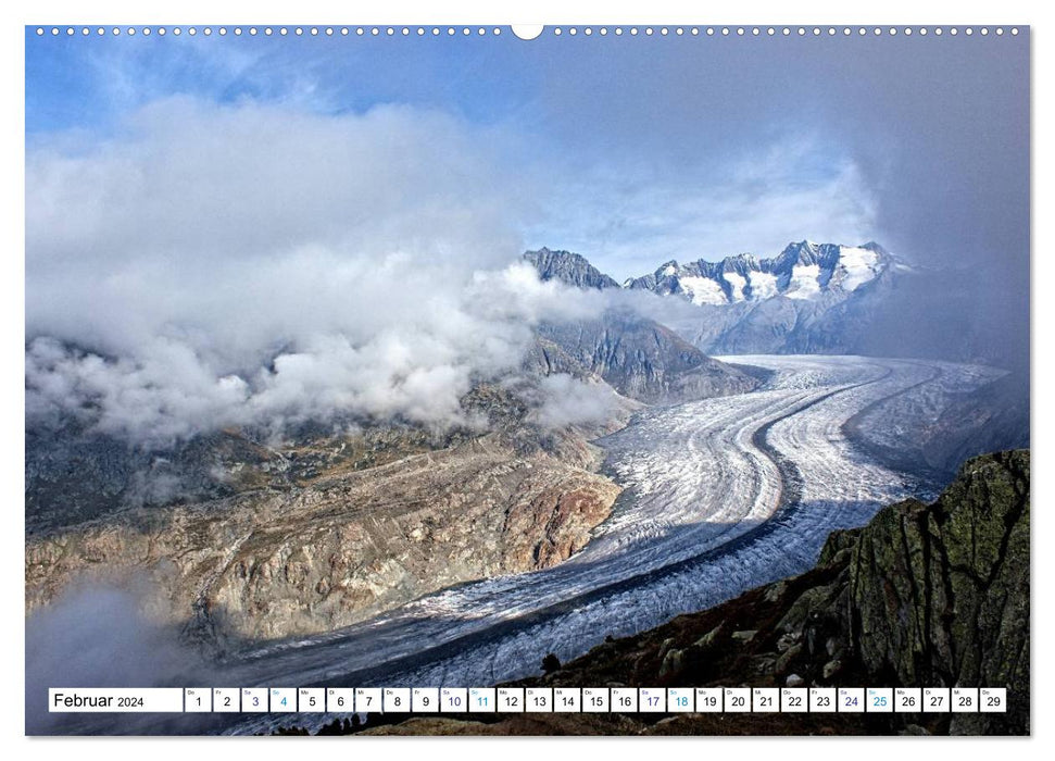 Grüezi . Landschaften in der Schweiz (CALVENDO Wandkalender 2024)