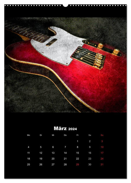 Vintage Guitars (CALVENDO Premium Wall Calendar 2024) 