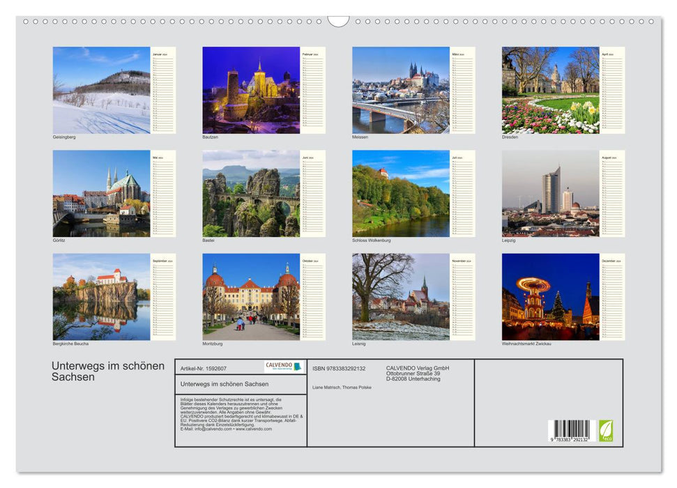 Unterwegs im schönen Sachsen (CALVENDO Wandkalender 2024)