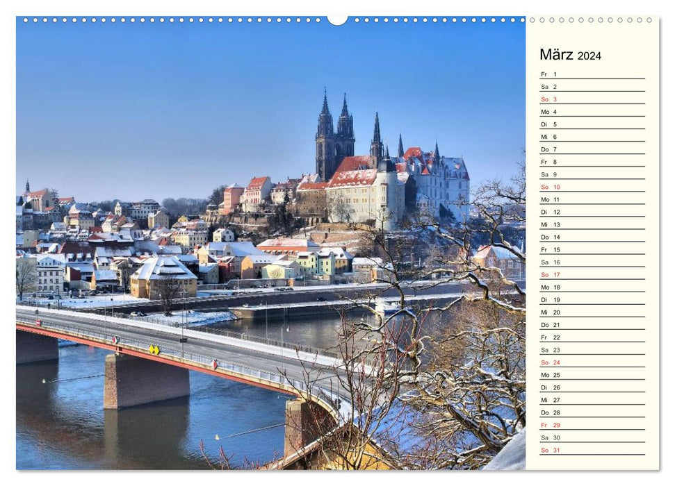 On the road in beautiful Saxony (CALVENDO wall calendar 2024) 