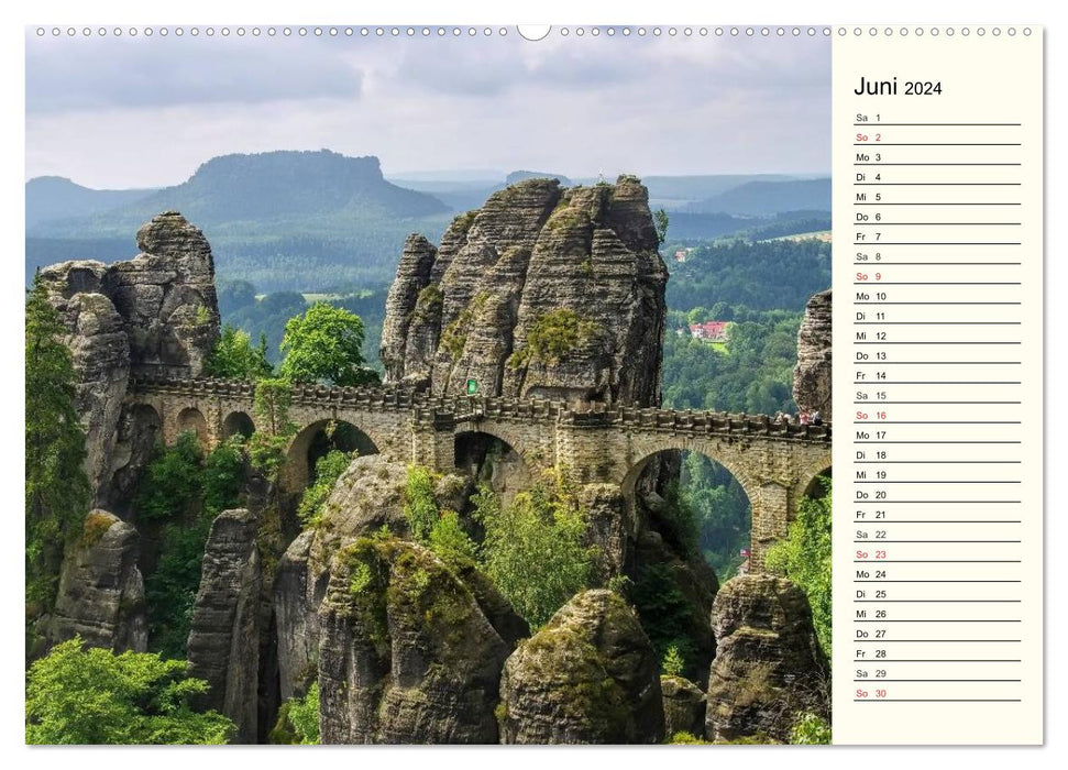 On the road in beautiful Saxony (CALVENDO wall calendar 2024) 